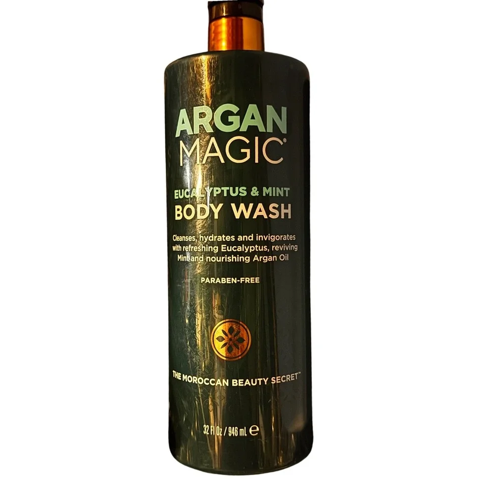 Argan Magic Eucalyptus‎ & Mint Body Wash 32oz Argan Oil Paraben-Free Pump Bottle